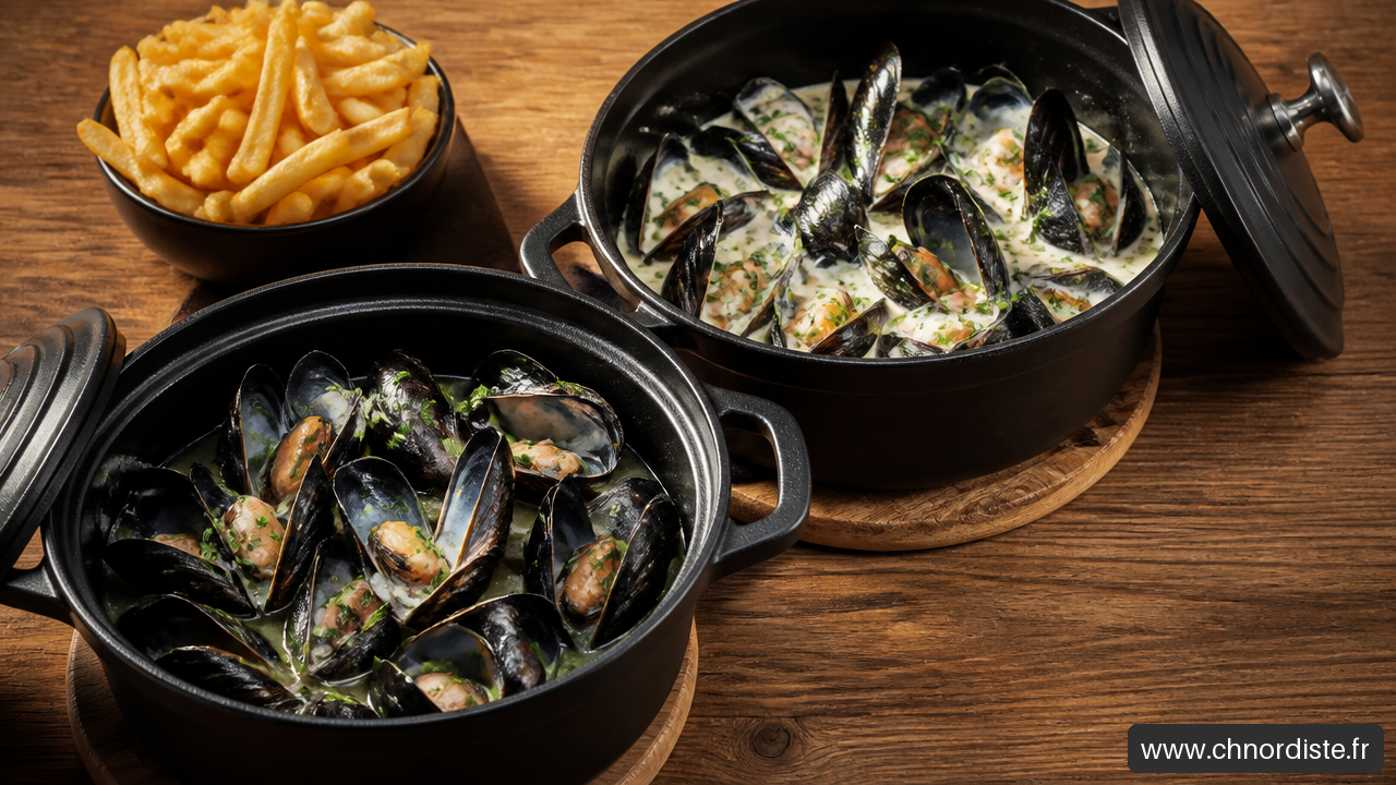 Moule De Bouchot Ou Moule De Hollande : Laquelle Choisir ? Le Comparatif Complet 5 Deux préparations de moules frites : bouchot marinière et moules de Hollande en sauce crémeuse.