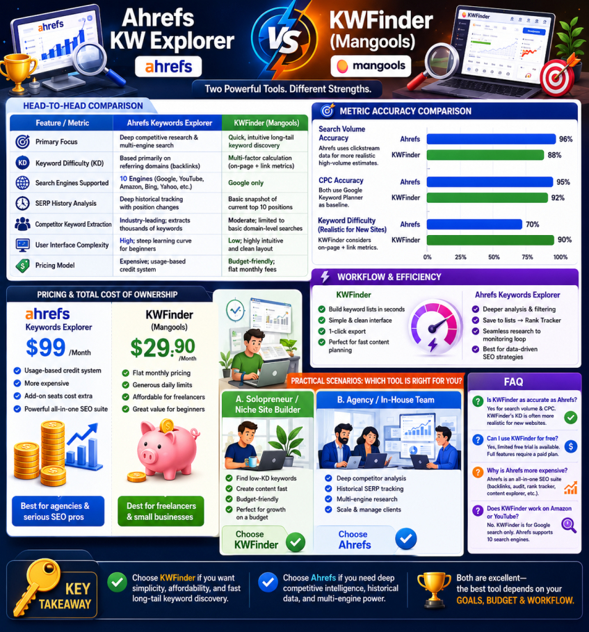 Ahrefs KW Explorer vs KWFinder