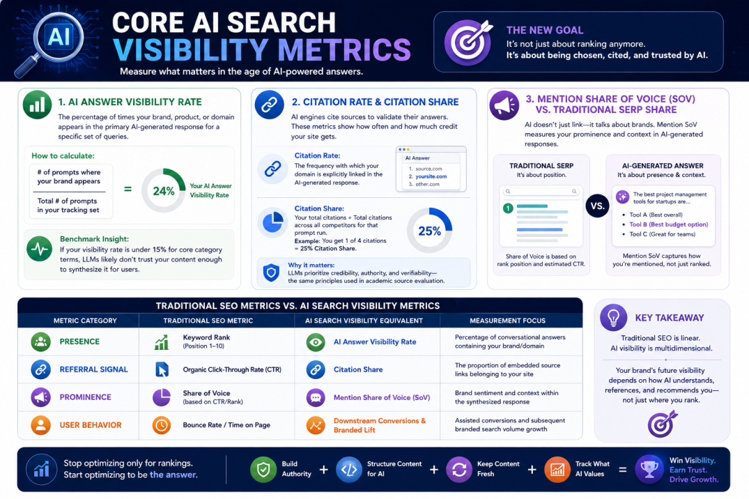 Core AI Search Visibility Metrics