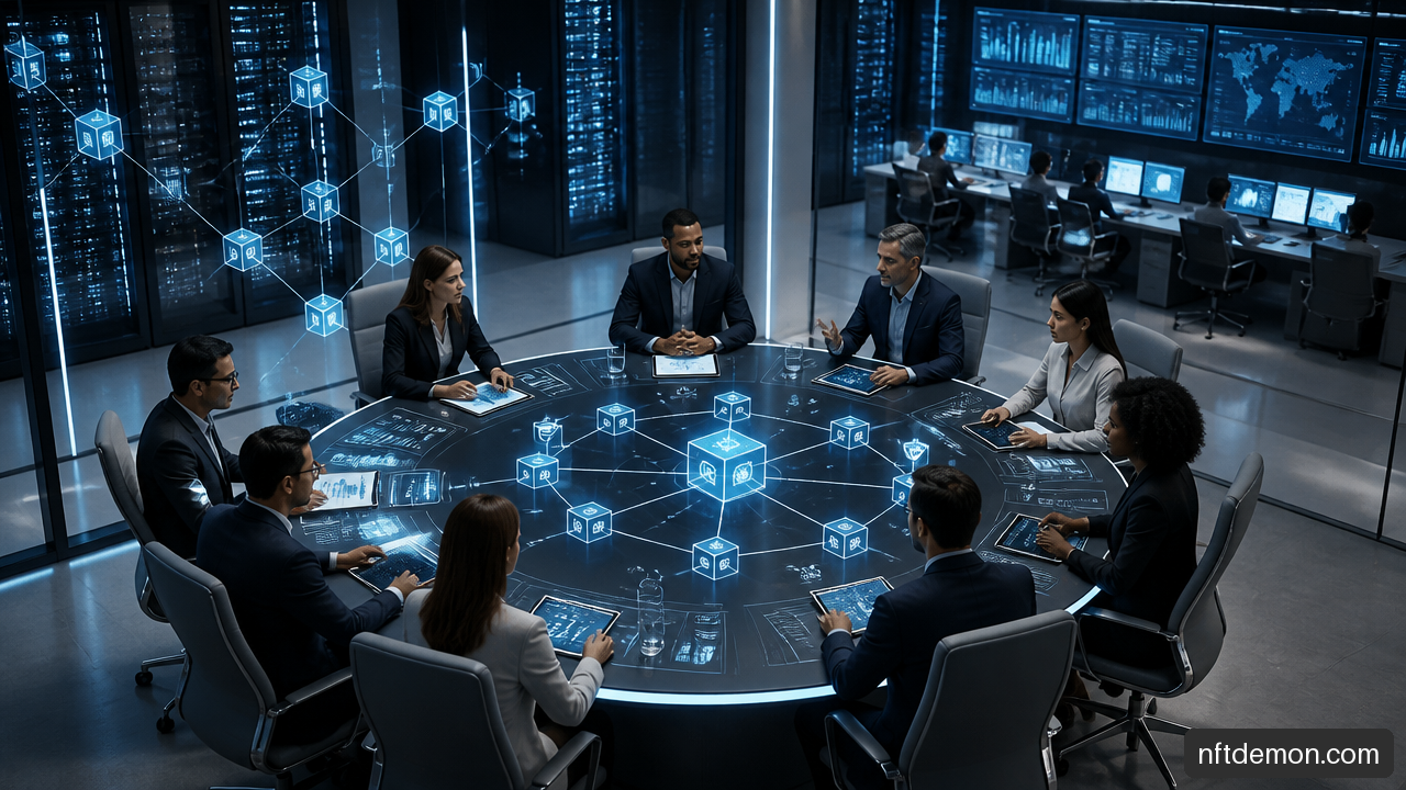 Enterprise consortium members and technology operators overseeing a blockchain governance network.