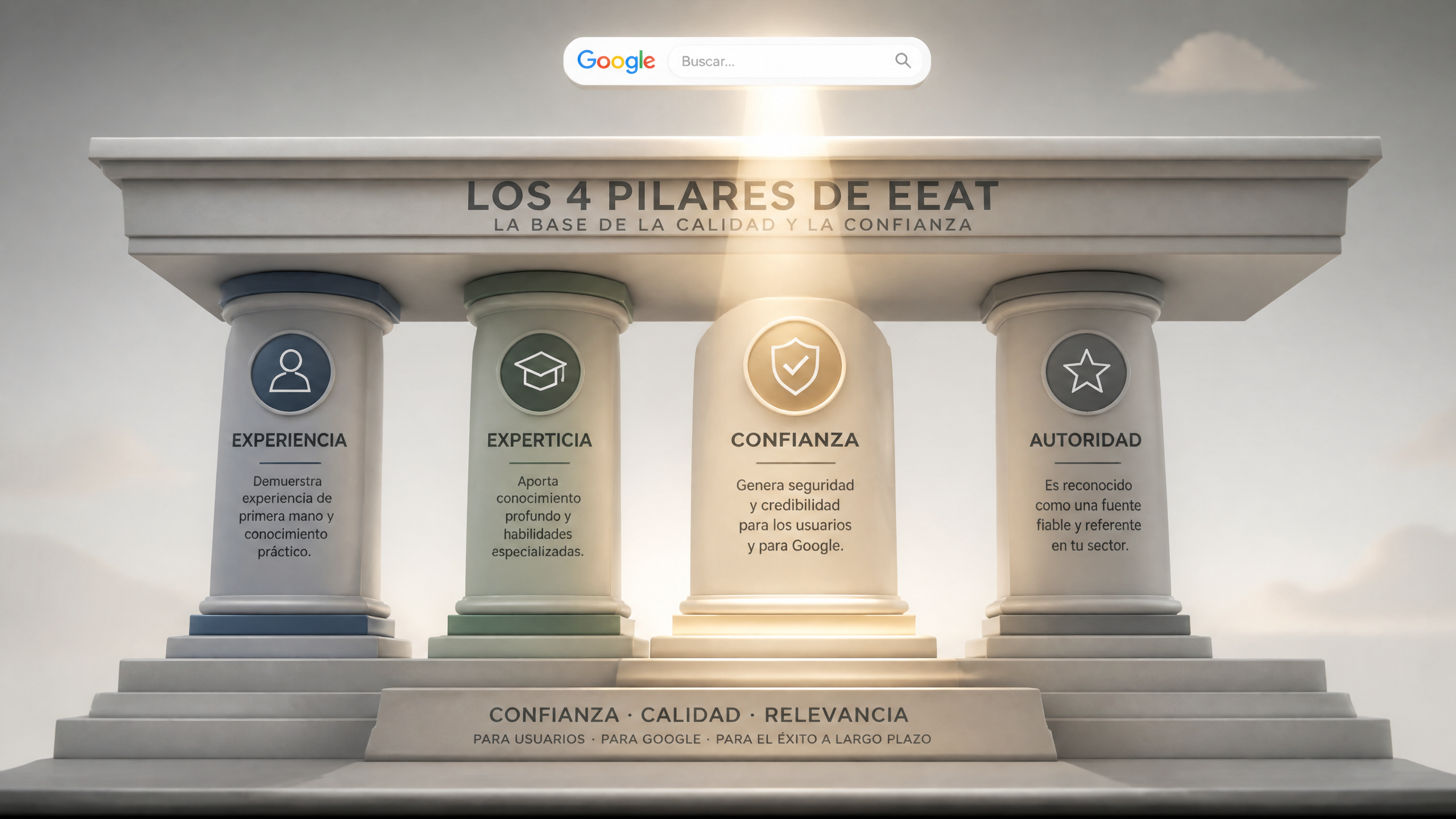 Los cuatro pilares de EEAT de Google explicados visualmente