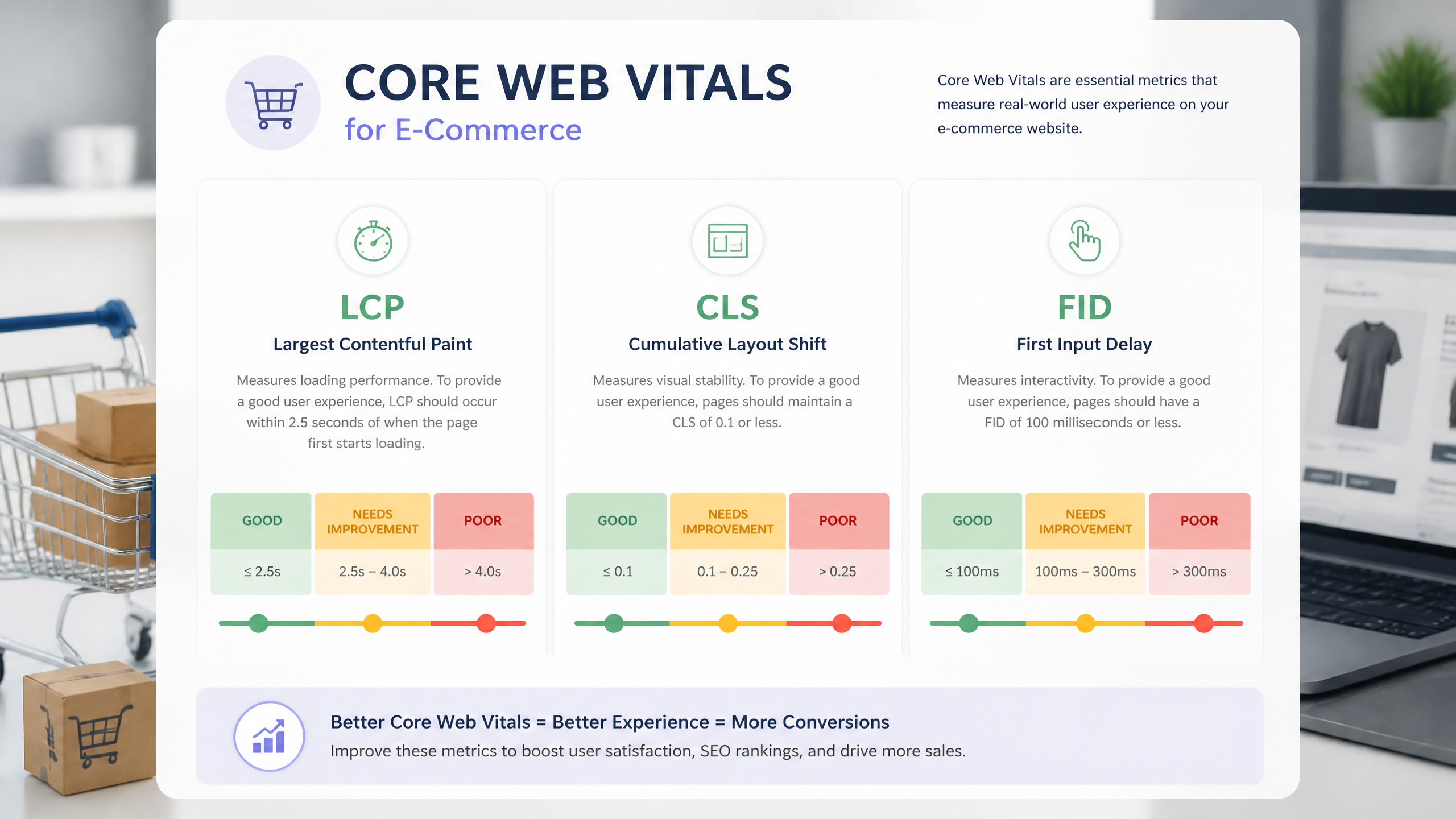 Core Web Vitals performance thresholds for ecommerce websites